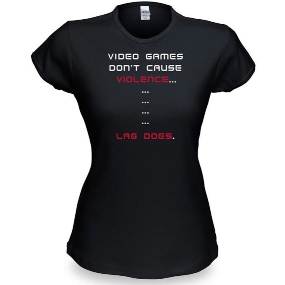 Think Geek Women’s Lag Kills Baby Doll T-Shirt